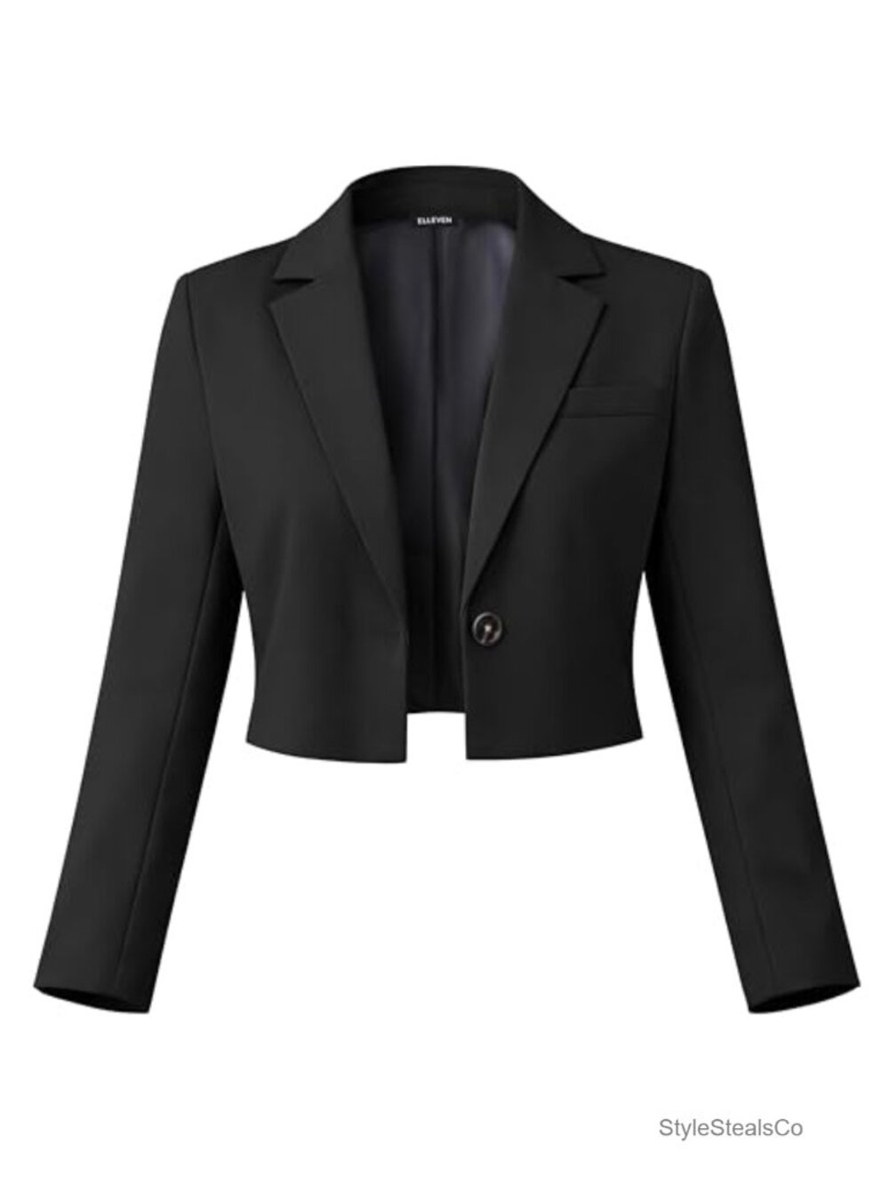Women's Cropped Blazer Slim Fit Business Casual Long Sleeve Jacket